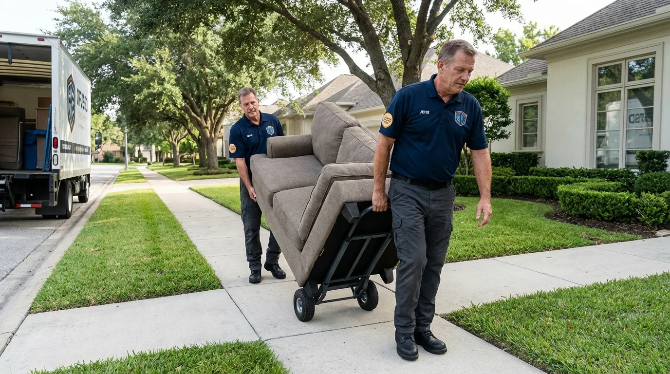 Local residential moving crew loading furniture in La Grange, KY